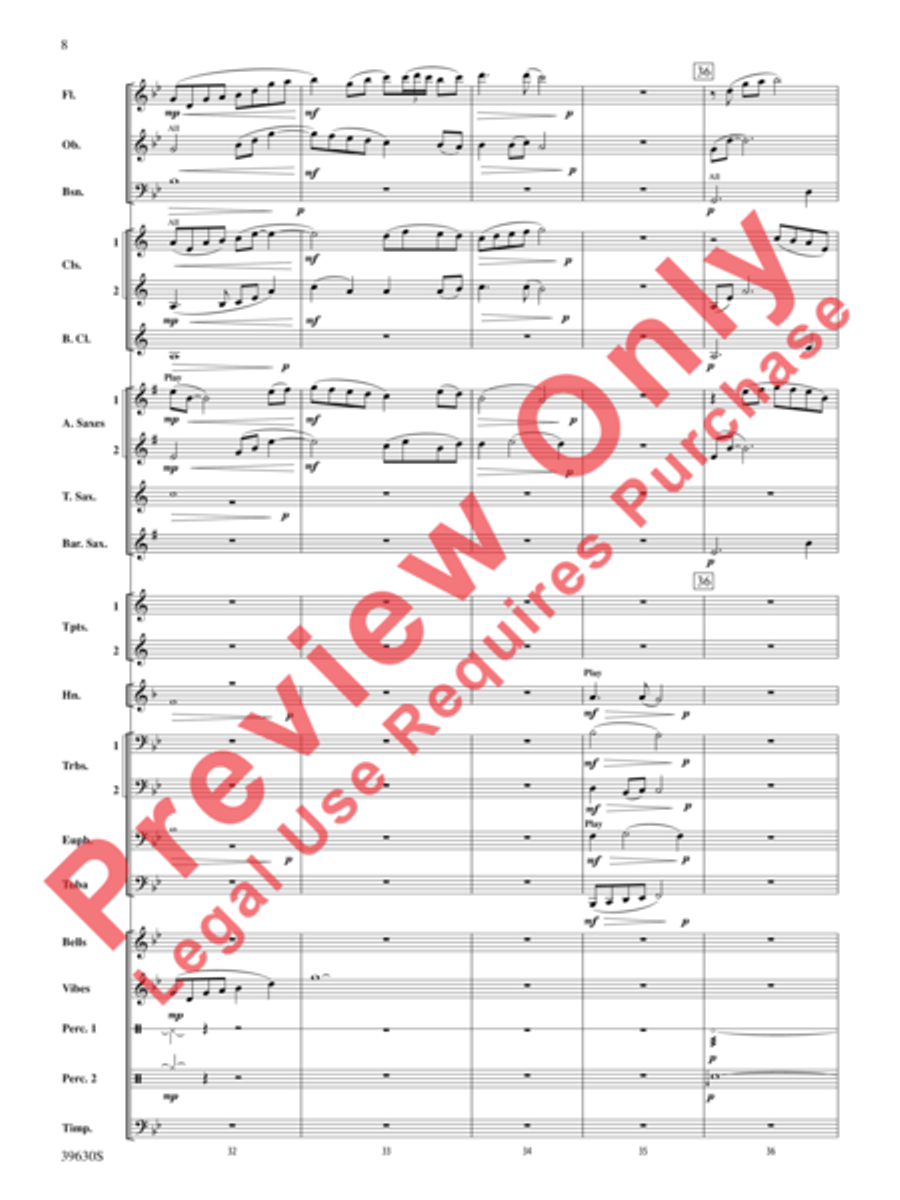 Fantasy on a Slavic Theme Concert Band scores gallery preview page 11