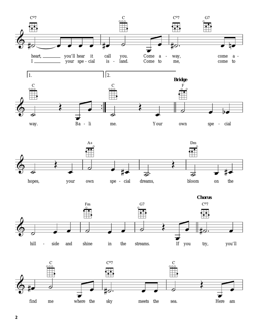 Bali Ha'i Bali Ha'i Ukulele scores gallery preview page 2