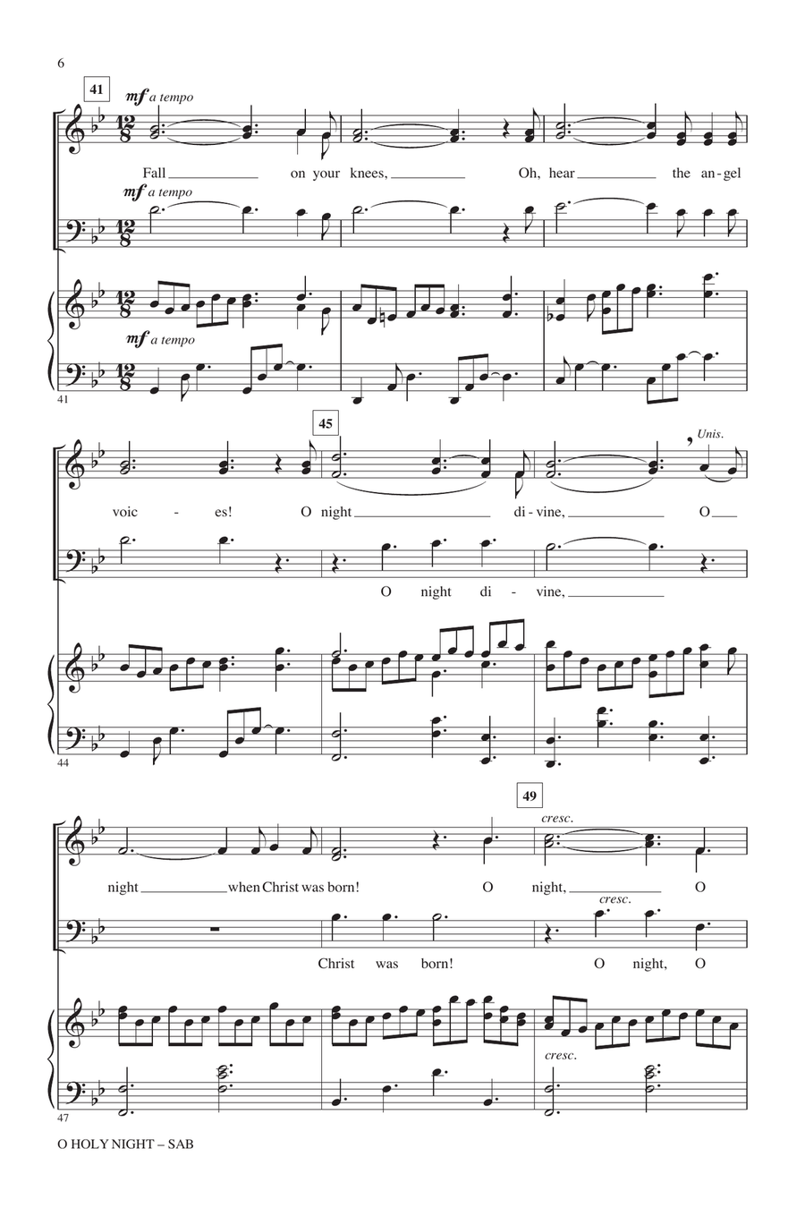 O Holy Night (with Jesu, Joy Of Man's Desiring) 3-Part scores gallery preview page 5