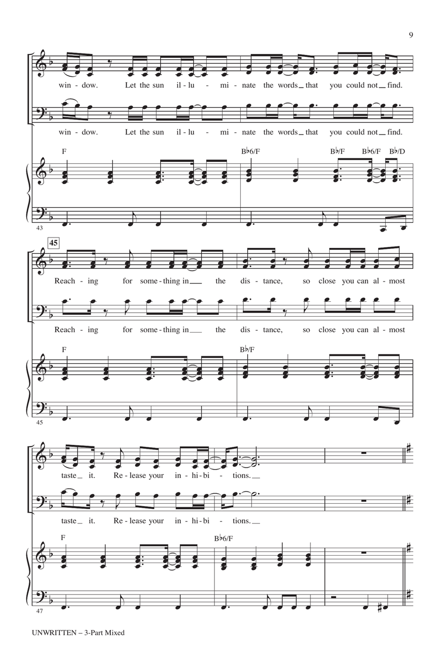 Unwritten (arr. Roger Emerson) 3-Part scores gallery preview page 7