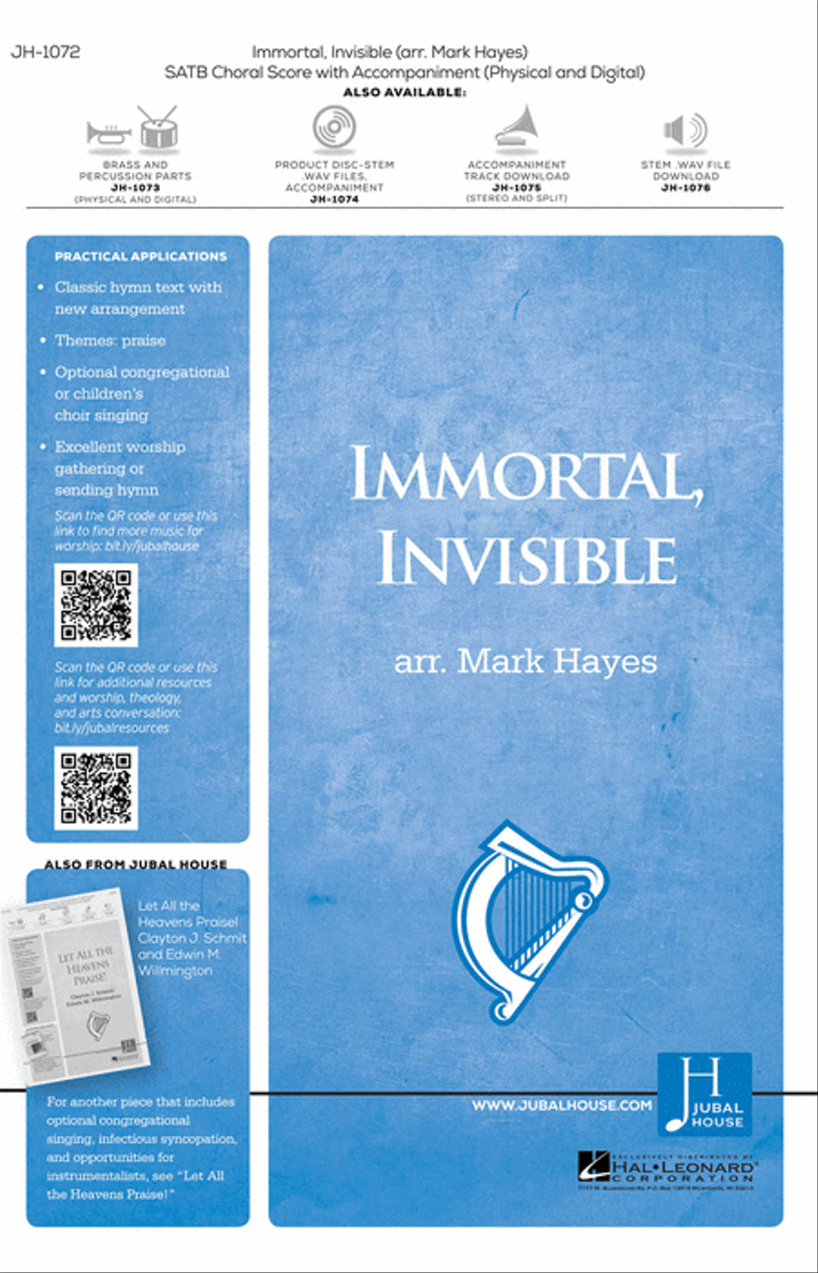 Immortal, Invisible, God Only Wise 4-Part scores gallery preview page 1