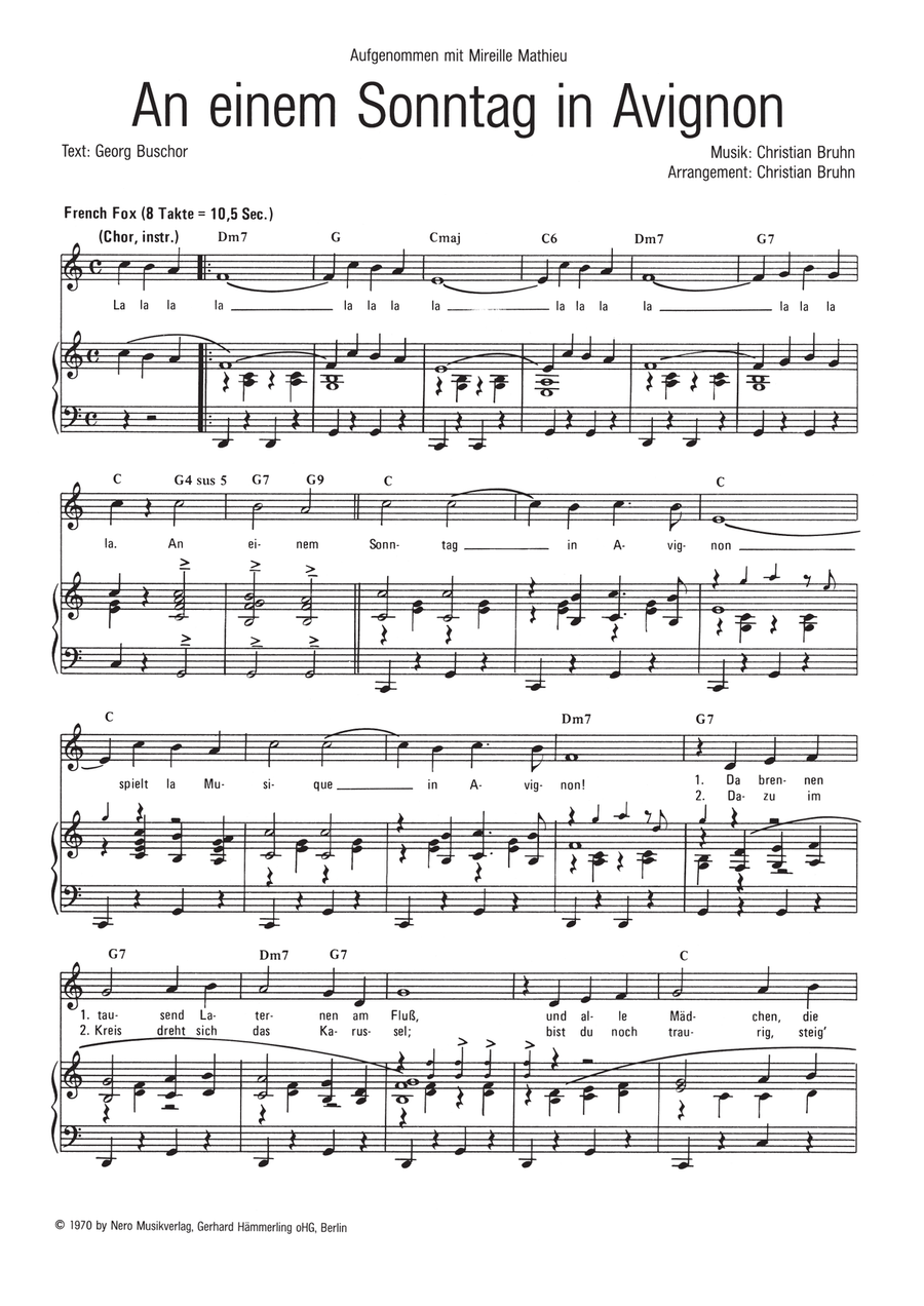 An einem Sonntag in Avignon by Christian Bruhn Voice - Digital Sheet Music page 3