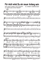 Fur mich wirst Du ein neuer Anfang sein Piano, Vocal scores gallery preview page 3