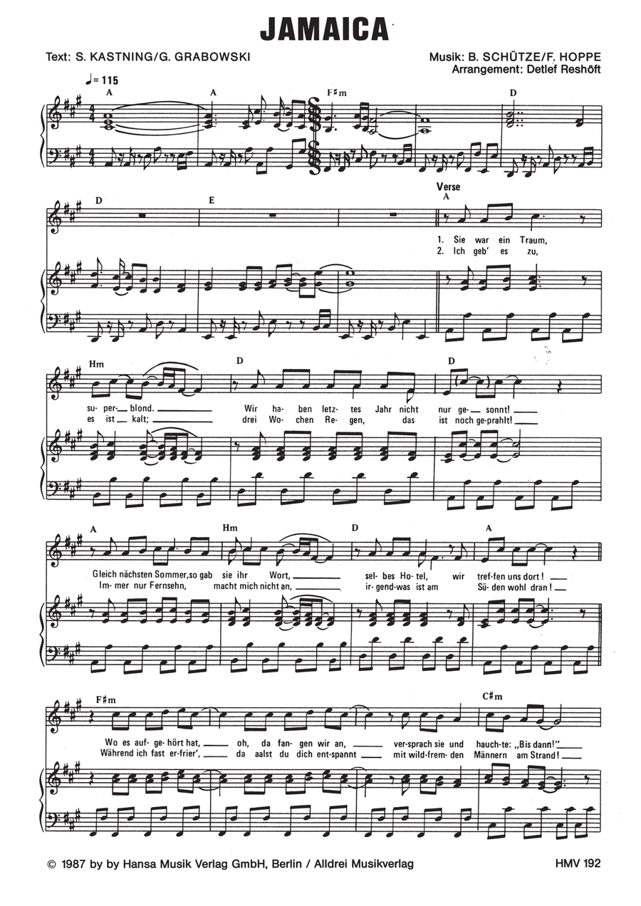 Jamaica Piano, Vocal - Digital Sheet Music page 3