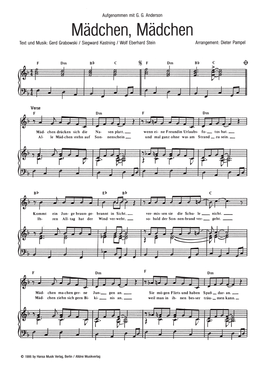 Madchen, Madchen Piano, Vocal - Digital Sheet Music page 3