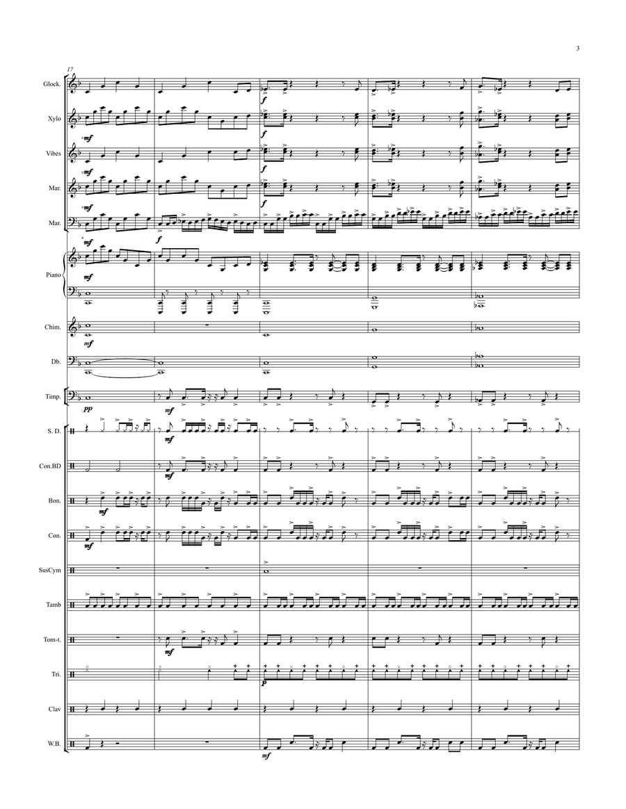 Passage of Time - for Percussion Ensemble Percussion Ensemble scores gallery preview page 4