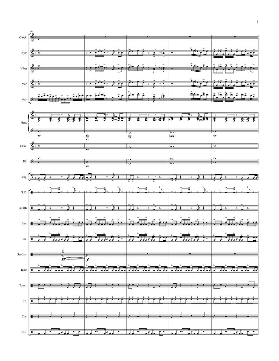 Passage of Time - for Percussion Ensemble Percussion Ensemble scores gallery preview page 6