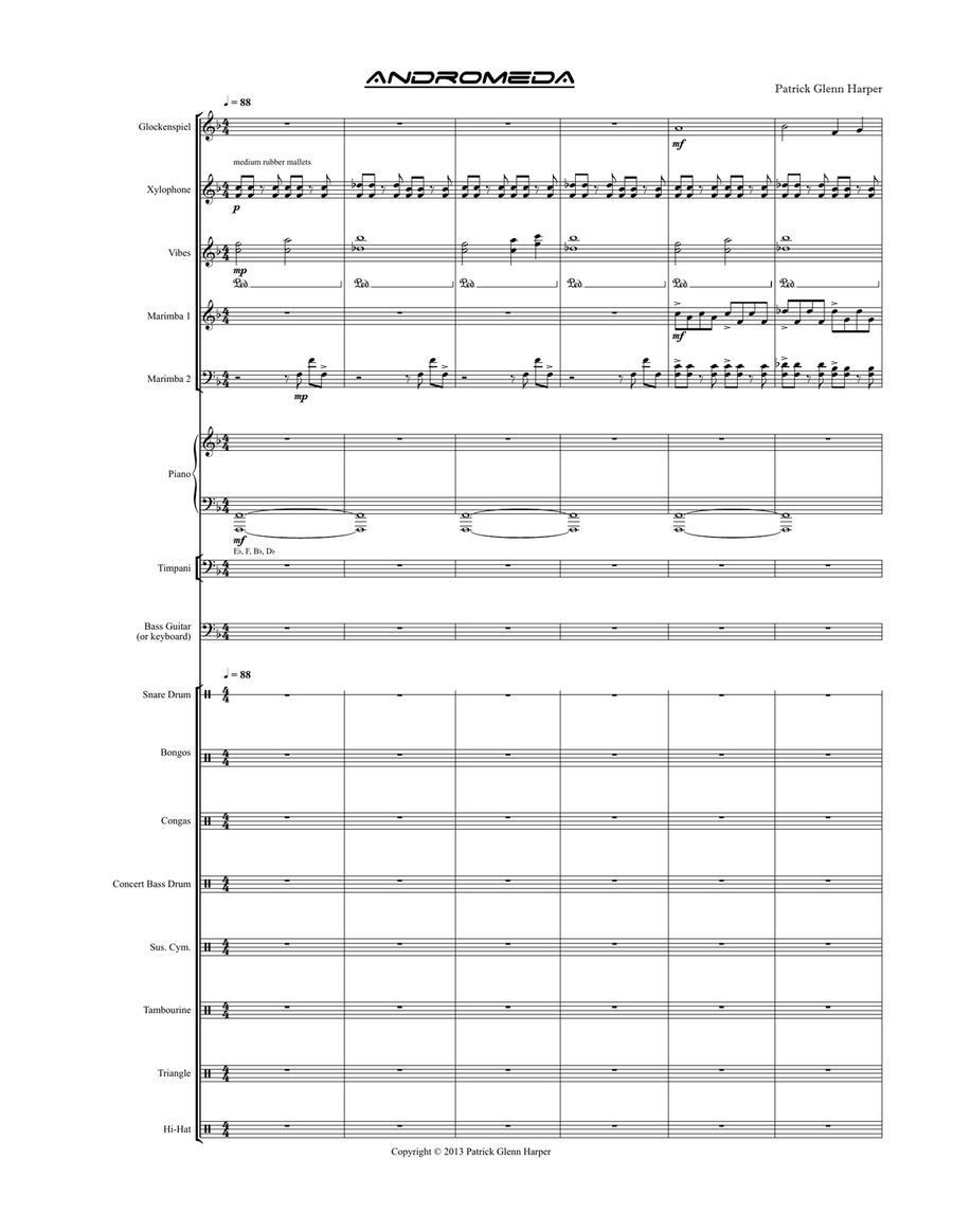 Andromeda - for Percussion Ensemble Percussion Ensemble scores gallery preview page 2