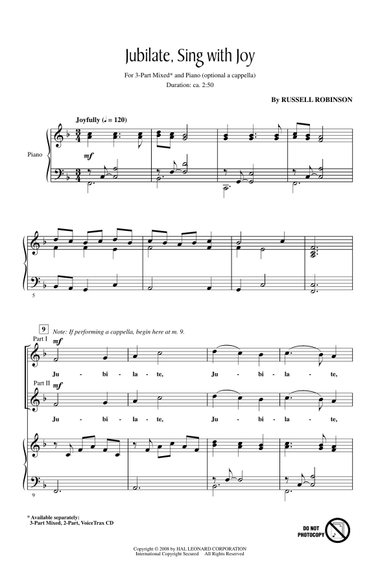 Jubilate, Sing With Joy
