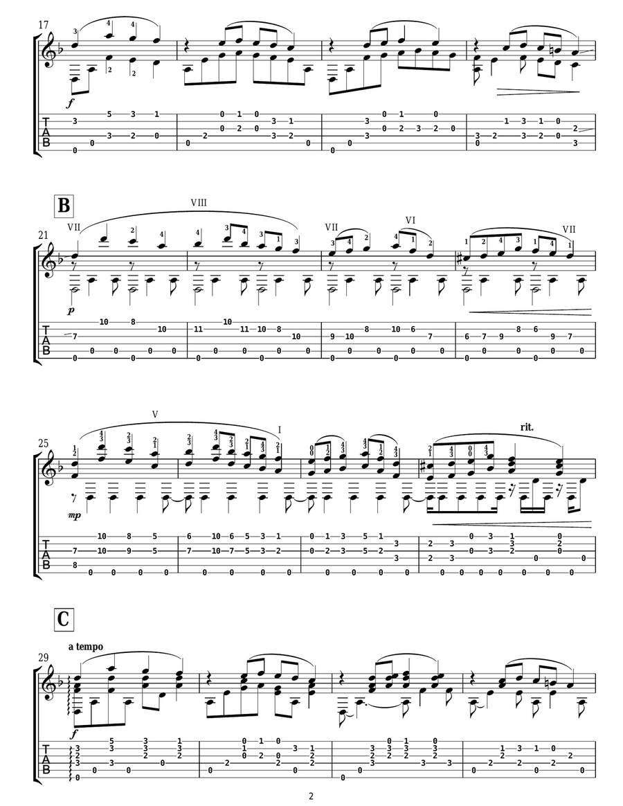 Theme From Stephen Ward by Andrew Lloyd Webber Guitar Tablature - Digital Sheet Music page 2