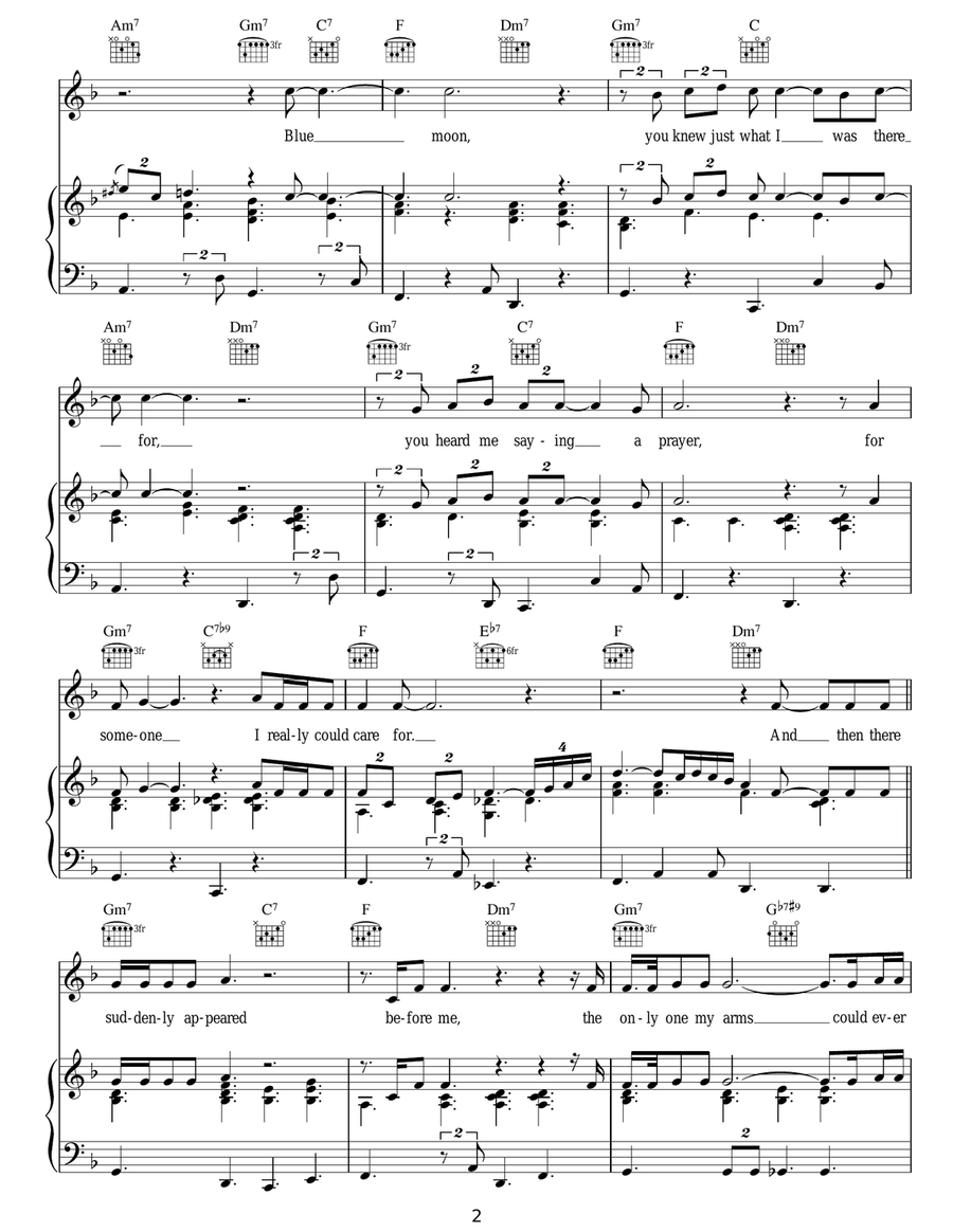 Blue Moon Blue Moon Guitar scores gallery preview page 2