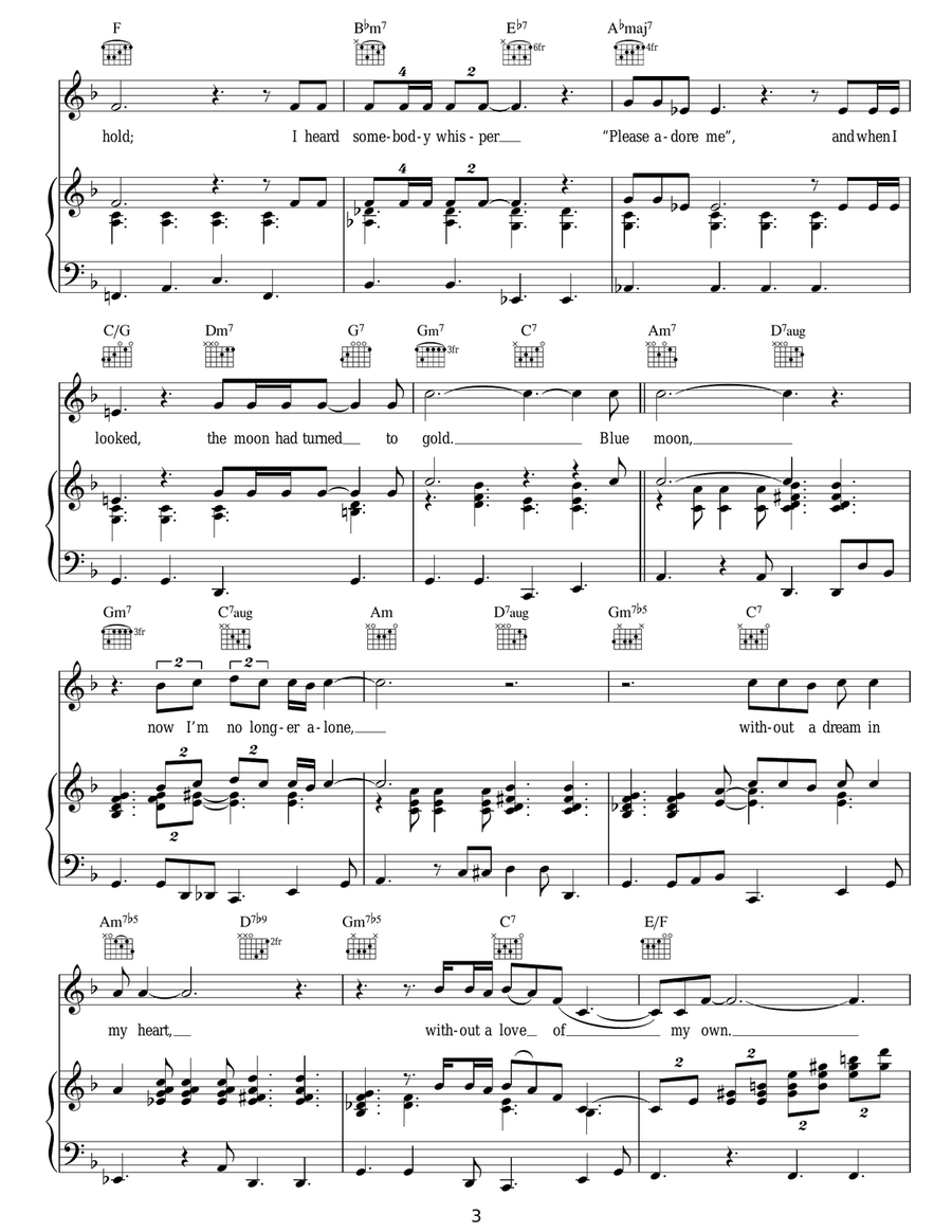 Blue Moon Blue Moon Guitar scores gallery preview page 3