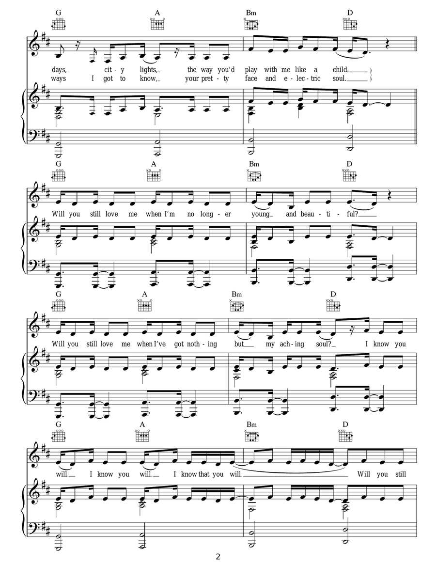Young And Beautiful Young And Beautiful Acoustic Guitar scores gallery preview page 2