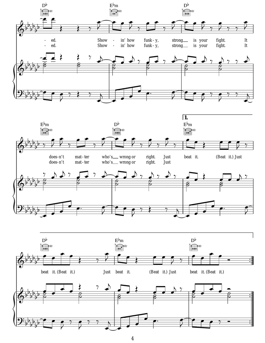 Beat It Beat It Acoustic Guitar scores gallery preview page 4
