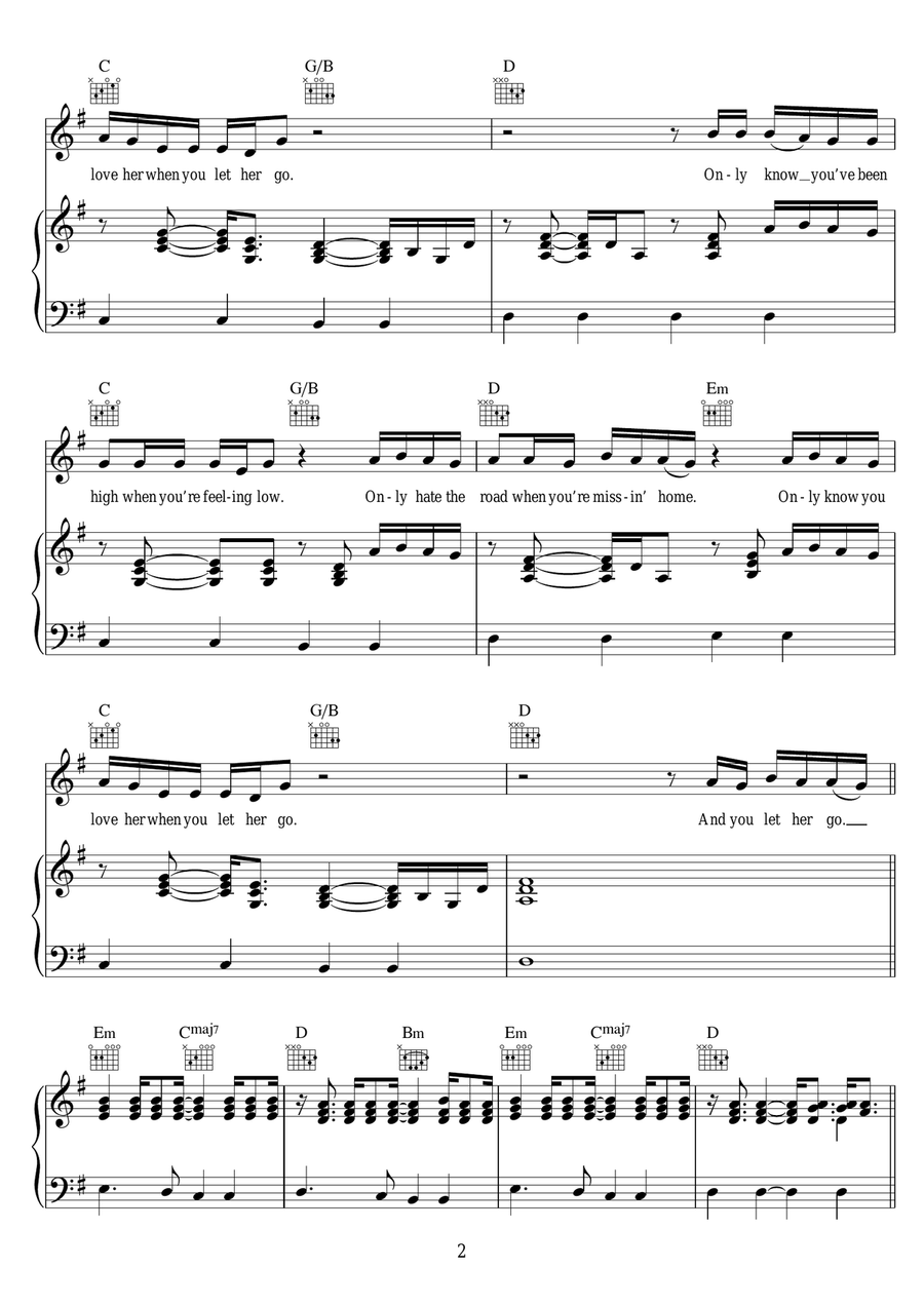 Let Her Go Let Her Go Acoustic Guitar scores gallery preview page 2