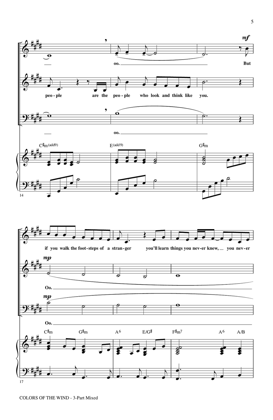 Colors Of The Wind (from Pocahontas) (arr. Audrey Snyder) 3-Part scores gallery preview page 3