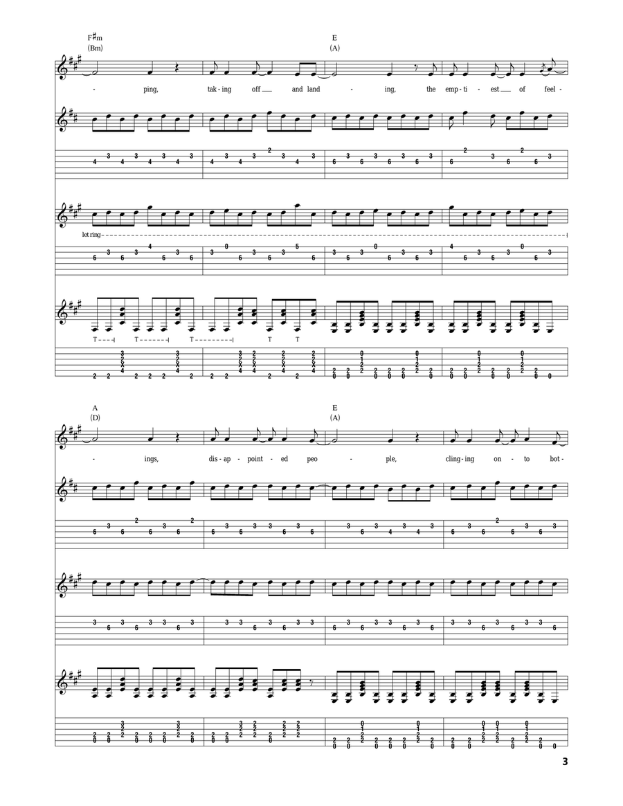 Let Down Let Down Acoustic Guitar scores gallery preview page 3