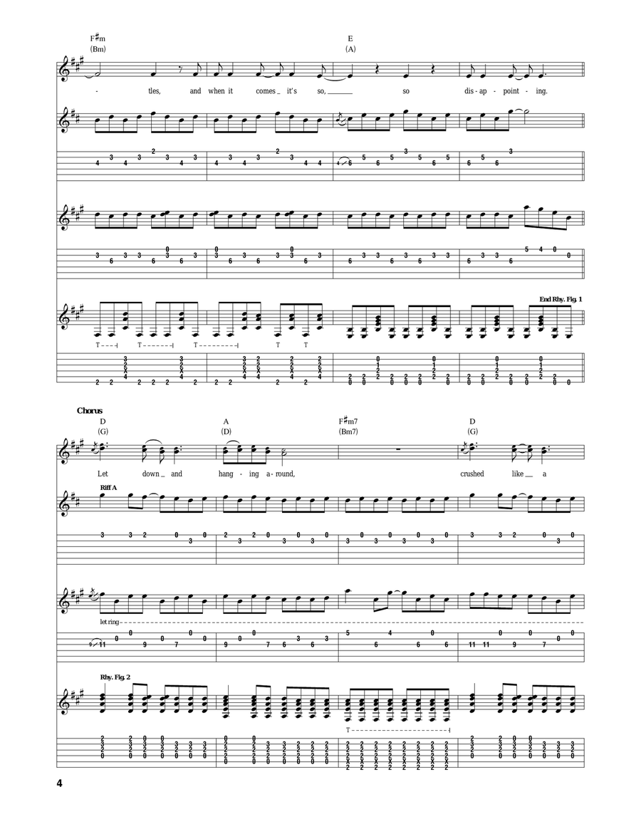 Let Down Let Down Acoustic Guitar scores gallery preview page 4