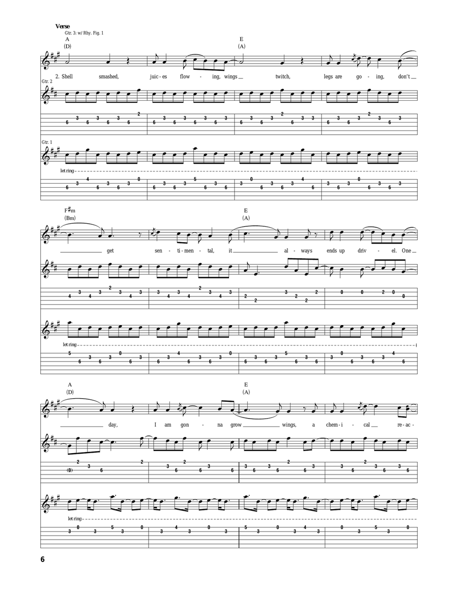 Let Down Let Down Acoustic Guitar scores gallery preview page 6