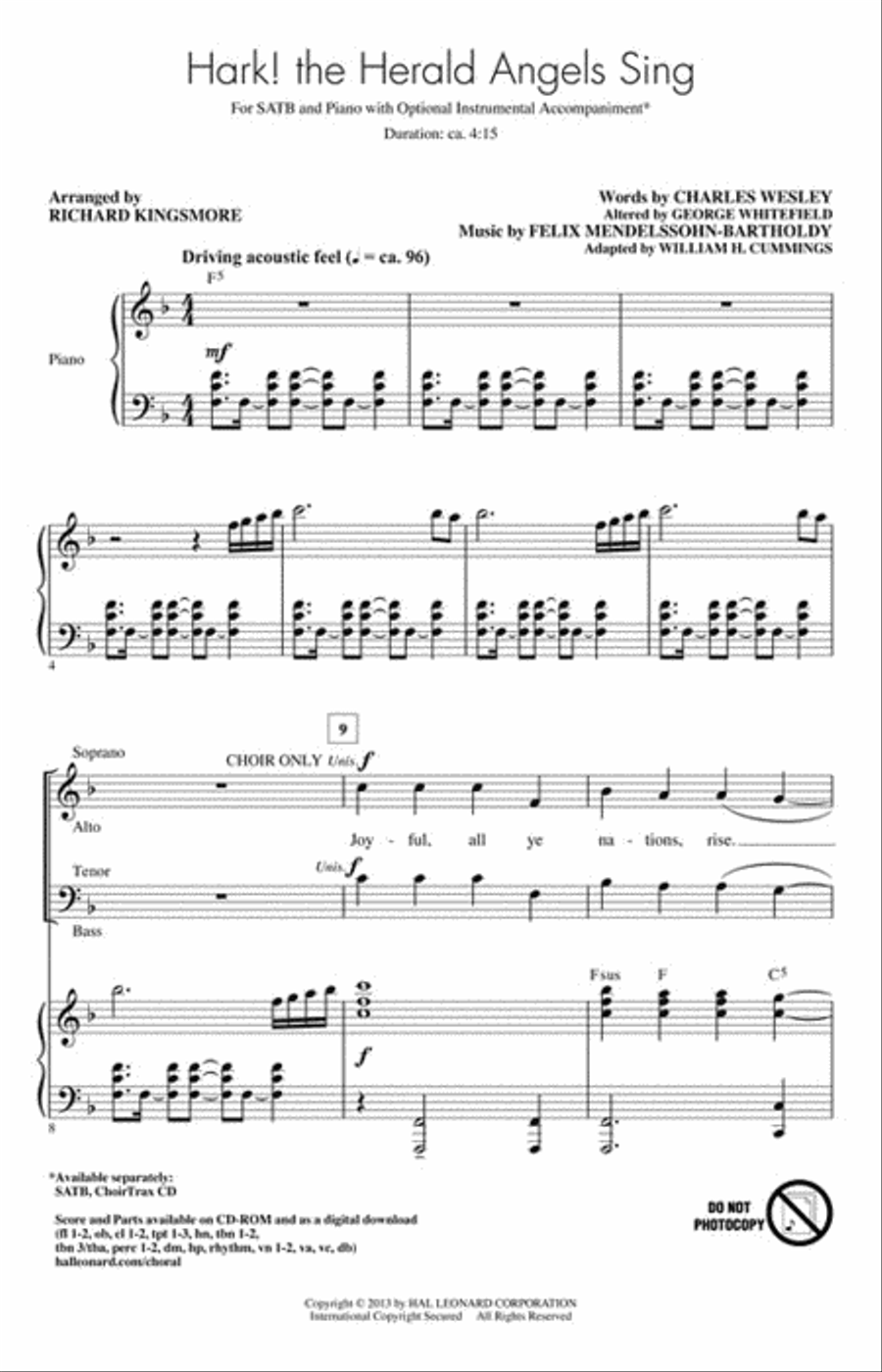 Hark! The Herald Angels Sing 4-Part scores gallery preview page 2