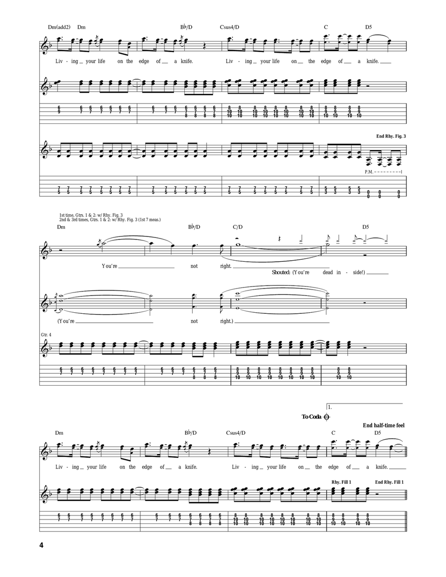 Livin' Life (On The Edge Of A Knife) Acoustic Guitar scores gallery preview page 4