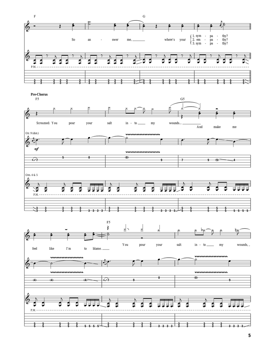 Tears Don't Fall (Part 2) Acoustic Guitar scores gallery preview page 5