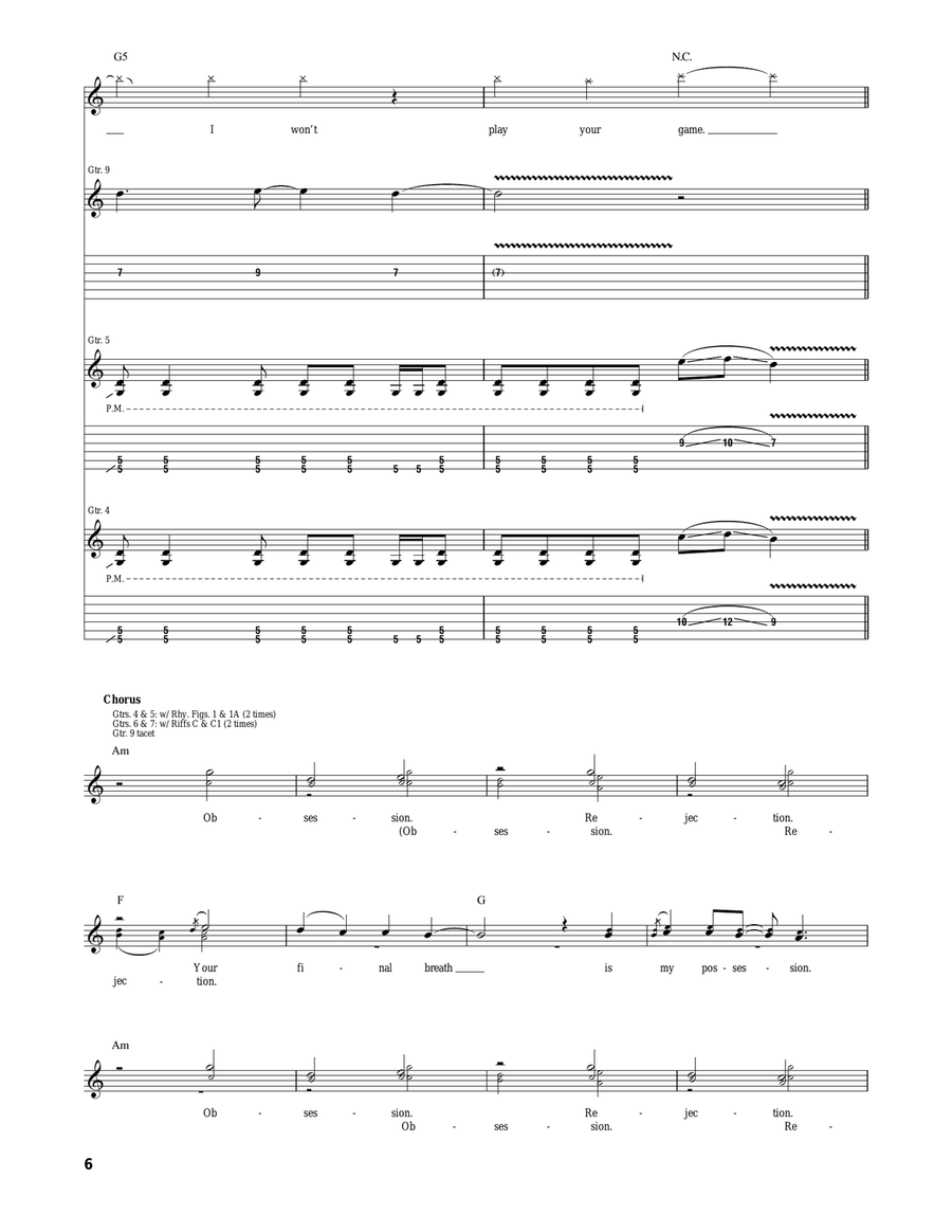 Tears Don't Fall (Part 2) Acoustic Guitar scores gallery preview page 6