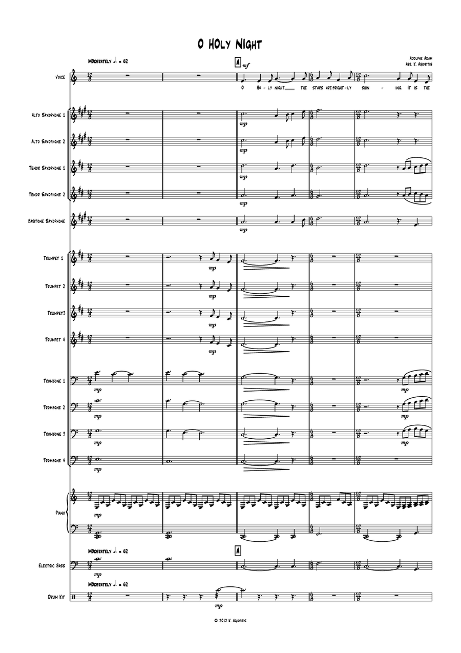 O Holy Night - Vocal Feature with Jazz Ensemble Jazz Ensemble scores gallery preview page 2