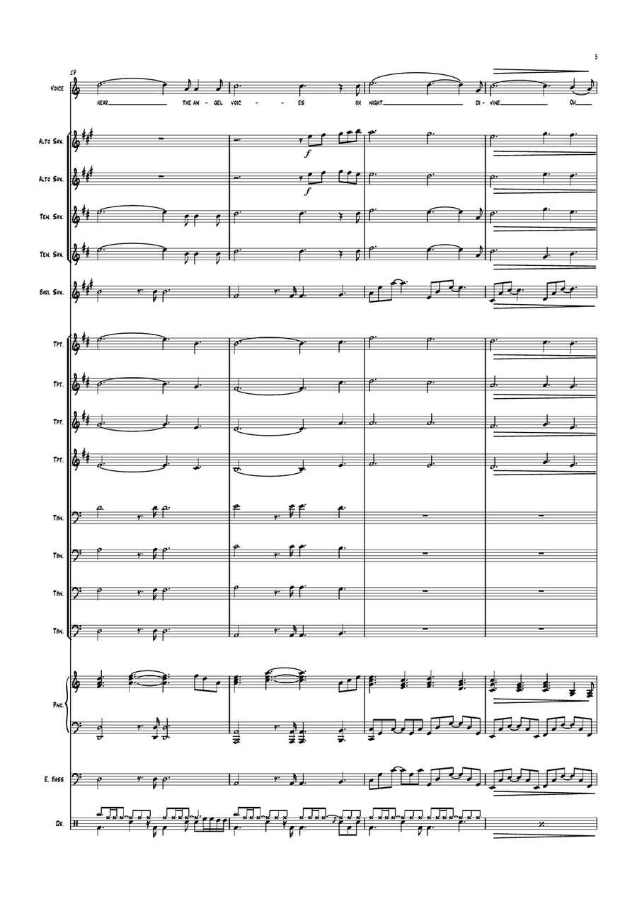 O Holy Night - Vocal Feature with Jazz Ensemble Jazz Ensemble scores gallery preview page 6