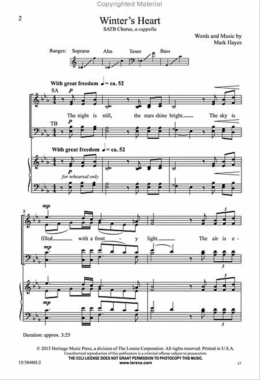 Winter's Heart Winter's Heart 4-Part scores gallery preview page 2