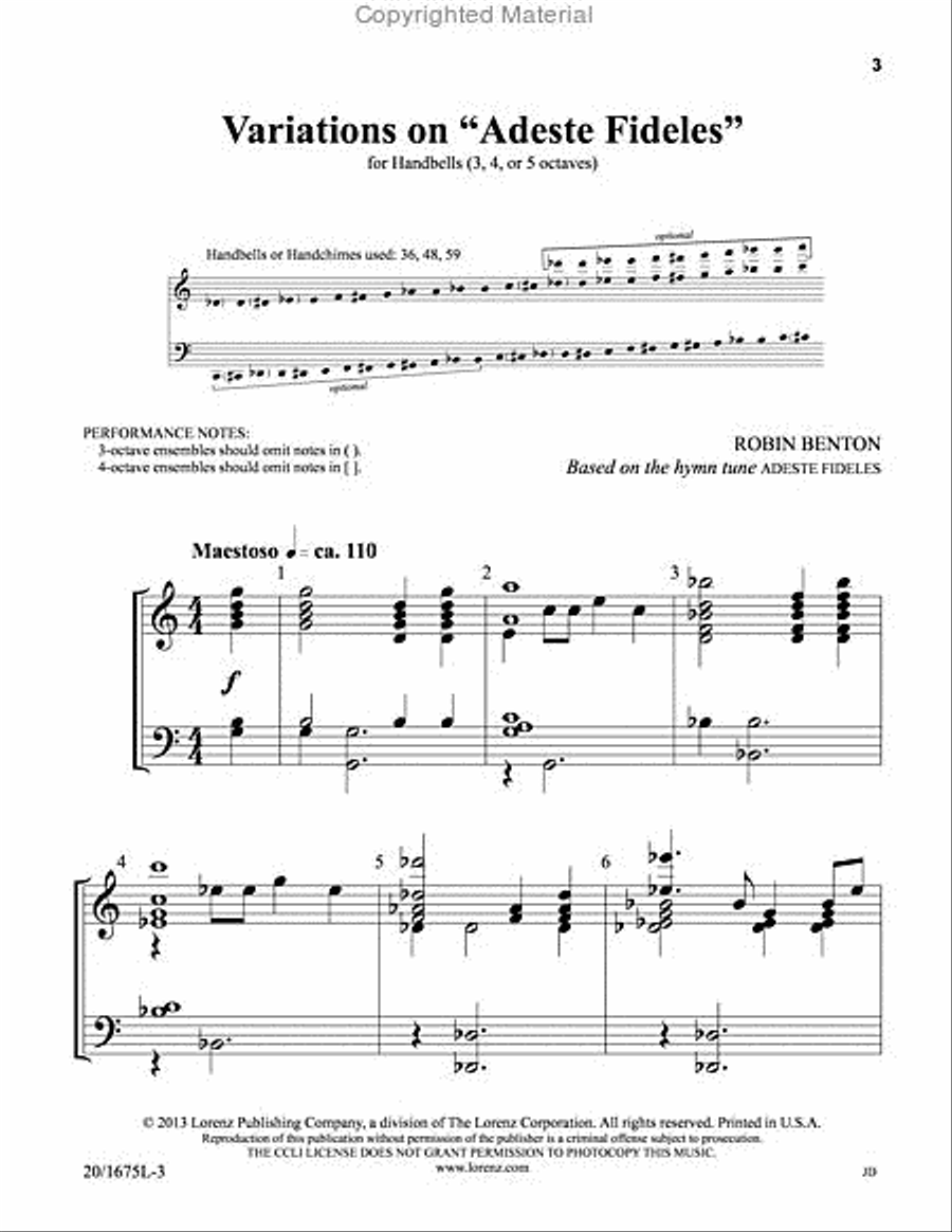 Variations on Adeste Fideles 5-Octaves scores gallery preview page 2
