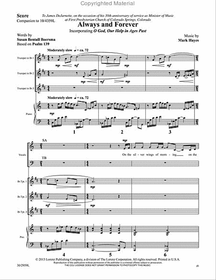 Always and Forever - Brass Score and Parts Choir scores gallery preview page 2