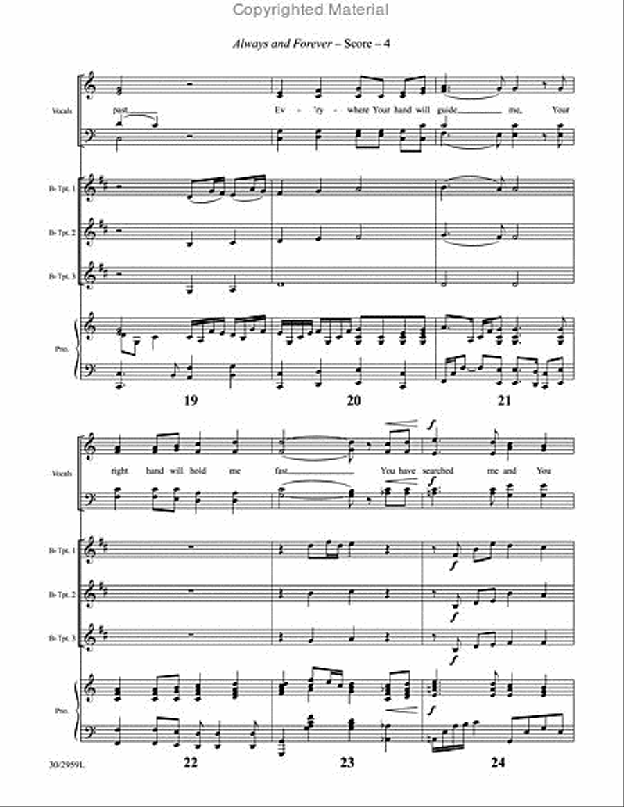 Always and Forever - Brass Score and Parts Choir scores gallery preview page 5