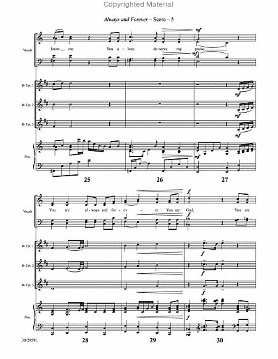 Always and Forever - Brass Score and Parts Choir scores gallery preview page 6