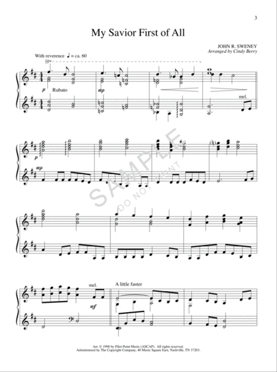 My Savior First of All Piano Solo scores gallery preview page 2