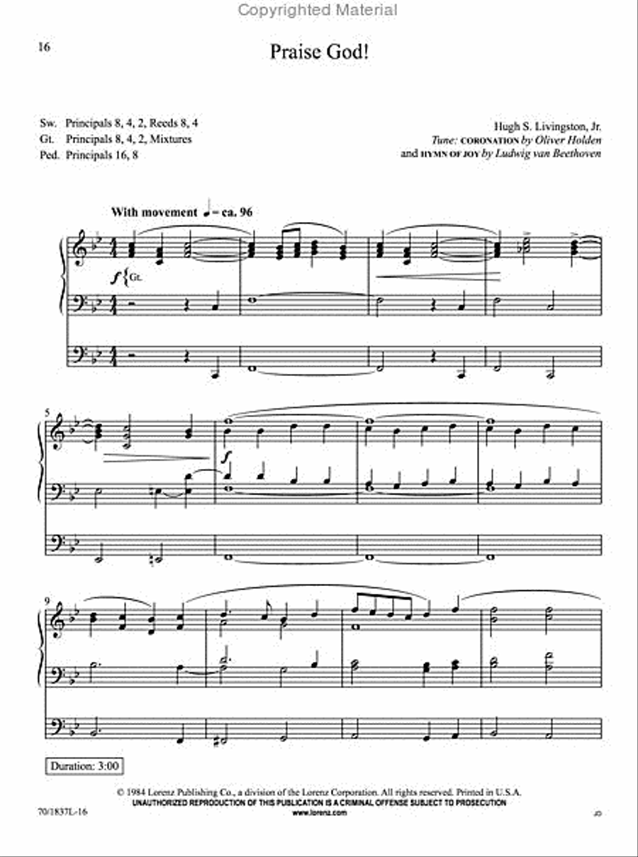 The Organist's Library, Vol. 54 Organ Solo scores gallery preview page 4