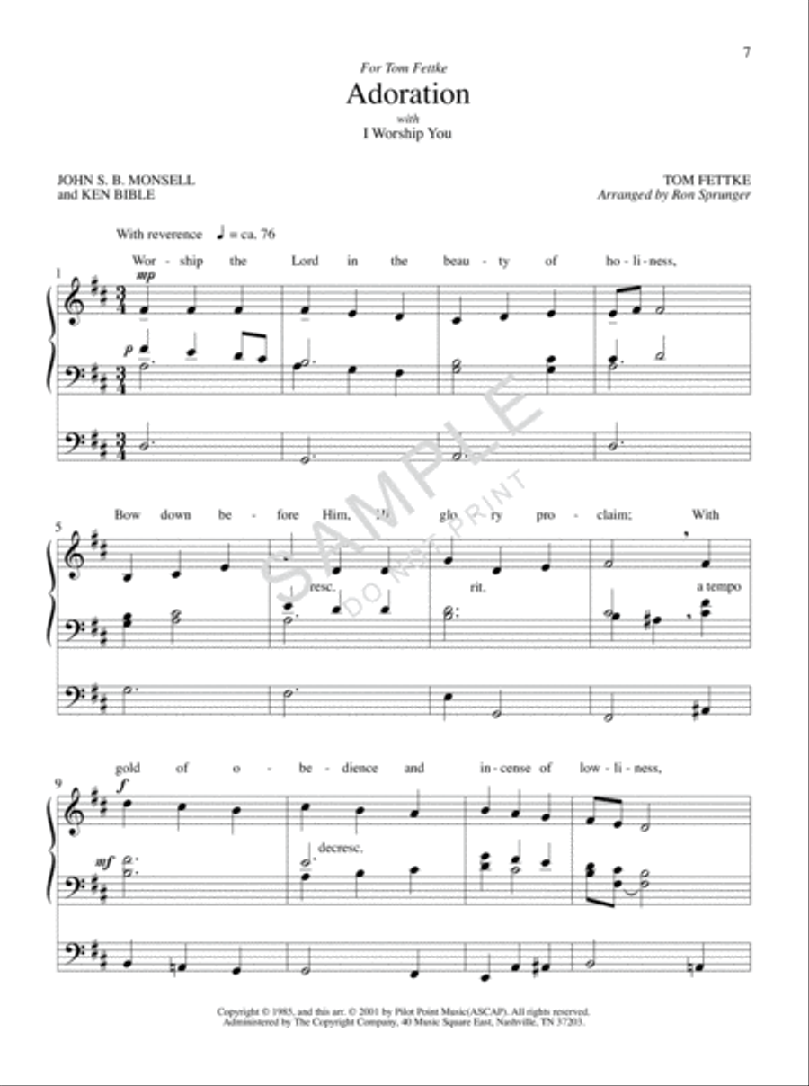 Organ Praise and Worship Organ Solo scores gallery preview page 2
