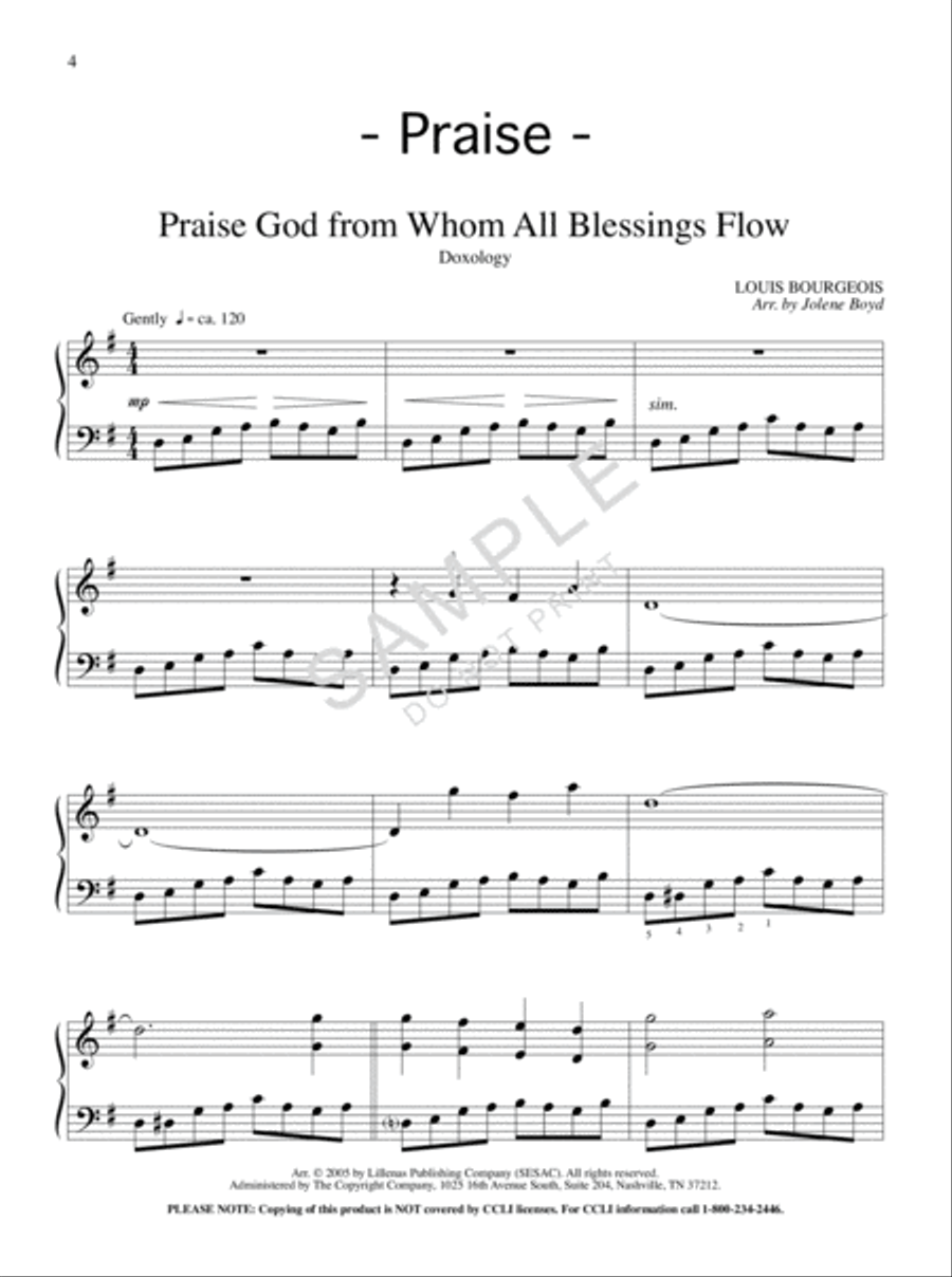 Praise, Prayer and Promise Piano Solo scores gallery preview page 2