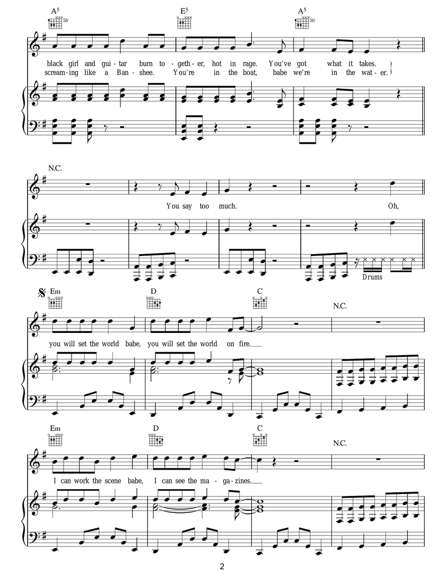 (You Will) Set The World On Fire Acoustic Guitar scores gallery preview page 2