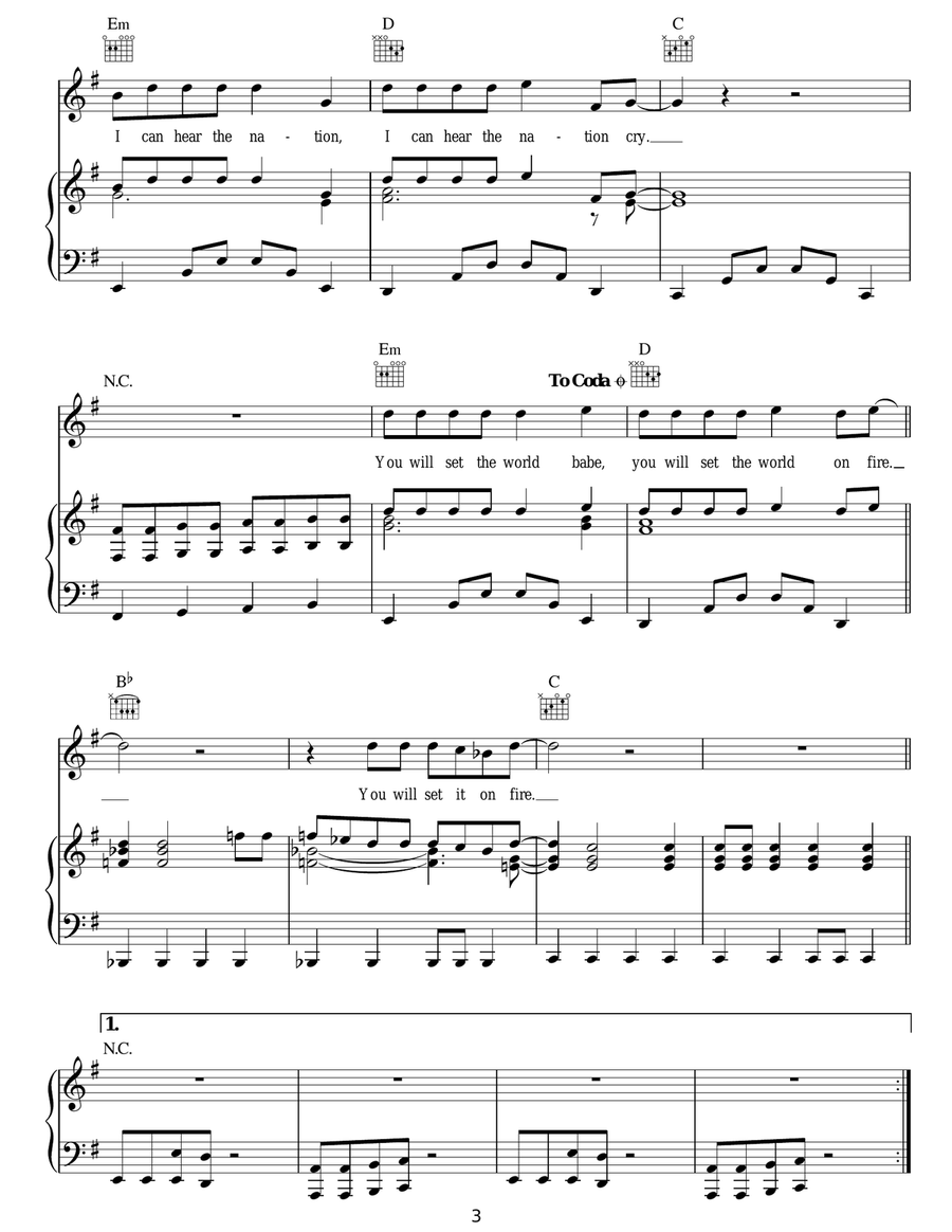 (You Will) Set The World On Fire Acoustic Guitar scores gallery preview page 3