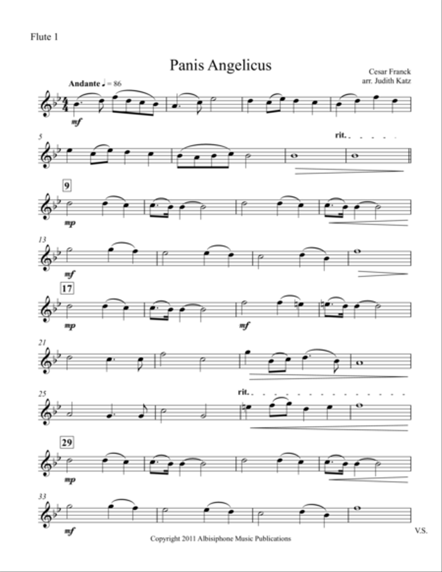 Panis Angelicus - Parts Flute Solo scores gallery preview page 1
