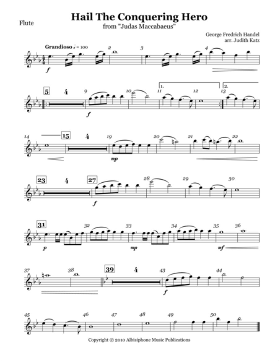 Hail The Conquering Hero - Parts Woodwind Ensemble scores gallery preview page 1