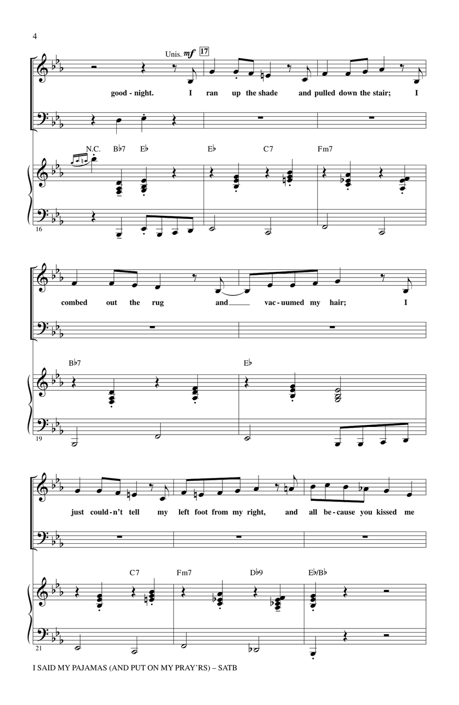 I Said My Pajamas (And Put On My Pray'rs) 4-Part scores gallery preview page 3