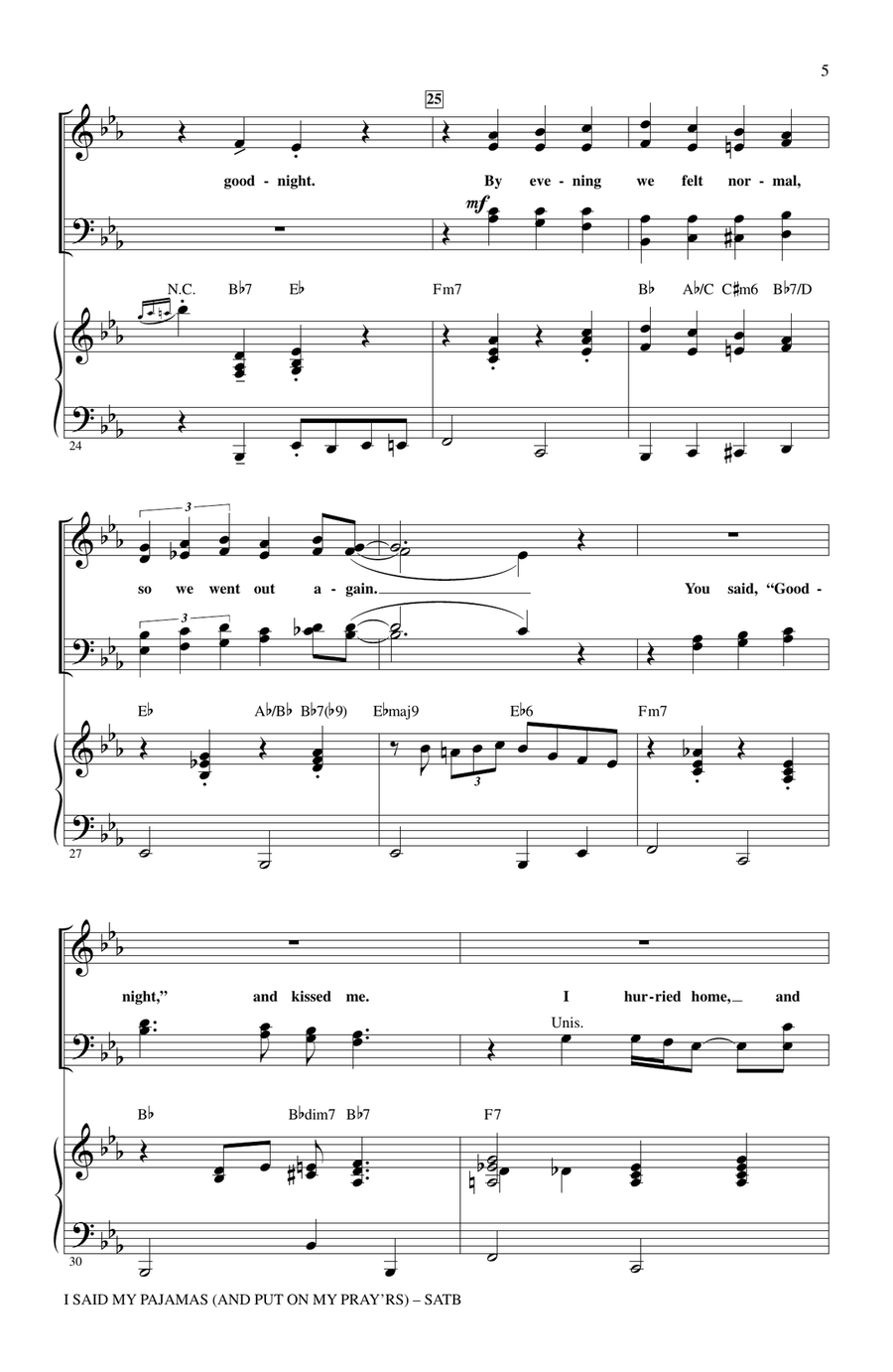 I Said My Pajamas (And Put On My Pray'rs) 4-Part scores gallery preview page 4