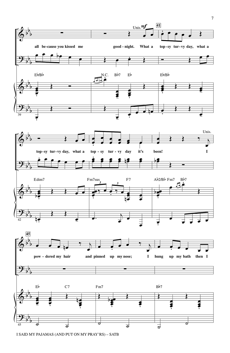 I Said My Pajamas (And Put On My Pray'rs) 4-Part scores gallery preview page 6