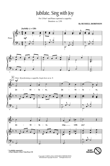 Jubilate, Sing With Joy