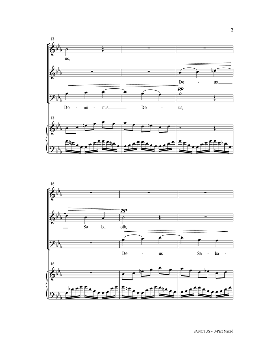 Sanctus Sanctus 3-Part scores gallery preview page 3