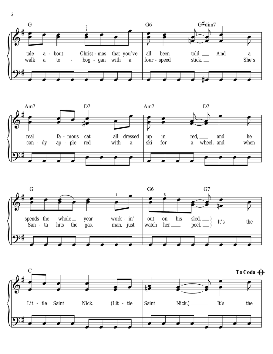 Little Saint Nick Little Saint Nick Easy Piano scores gallery preview page 2