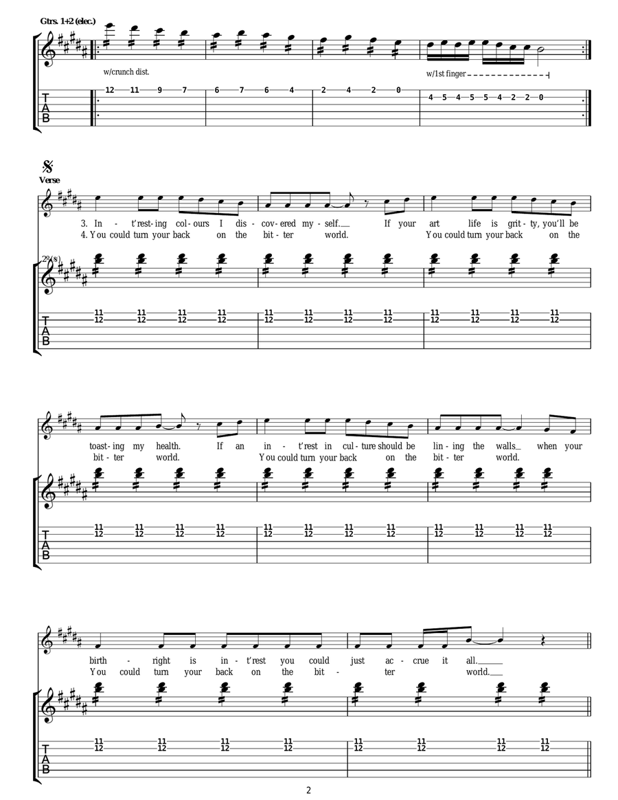 Cousins Cousins Guitar Tablature scores gallery preview page 2