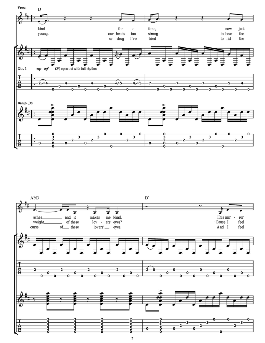 Lovers' Eyes Lovers' Eyes Acoustic Guitar scores gallery preview page 2